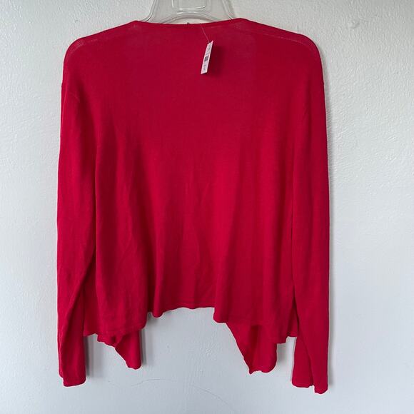 NEW J. Jill size XL Red linnen blend waterfall lite sweater - Picture 5 of 7